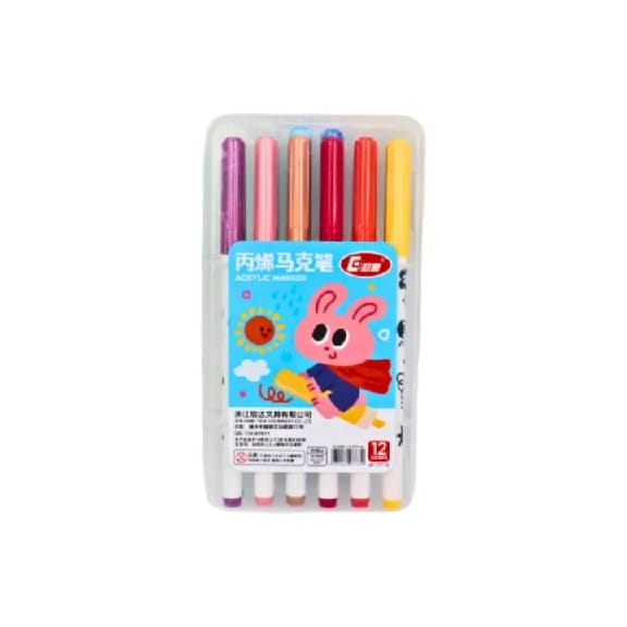 12-Color Acrylic Paint Markers Set – Water-Based Opaque Paint Pens For Kids, Students, And Adults DIY Crafts - image 3