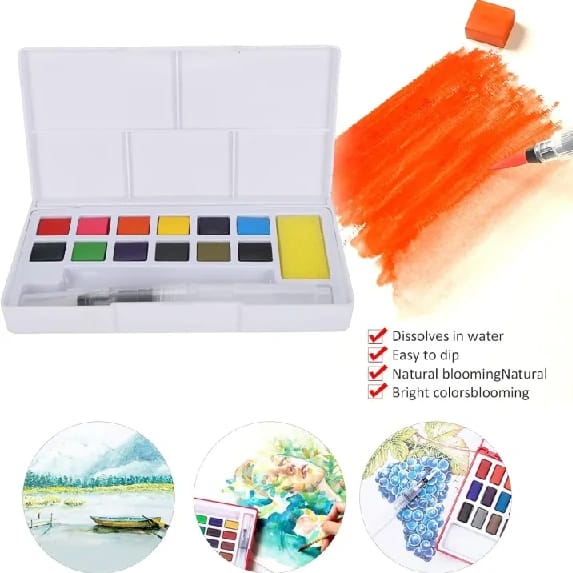 Watercolour Palette, Durable, Easy To Store, Watercolour Paint, Mineral Pigment, Press With Plastic Box For Sketching For Colouring - image 2