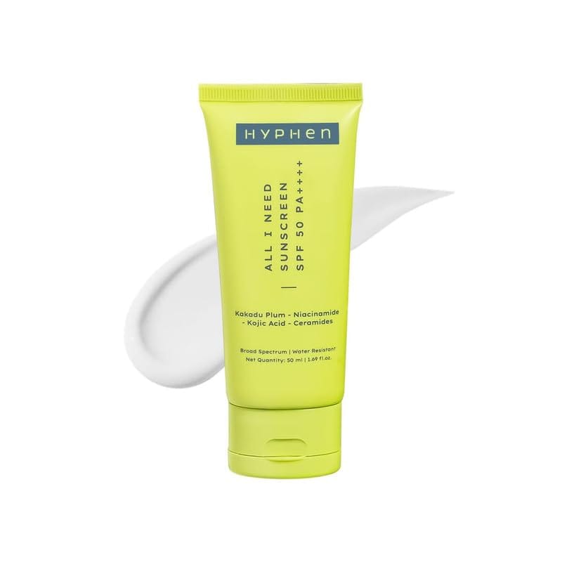 Hyphen All I Need Sunscreen SPF 50 PA ++++ | Lightweight Sun Cream & Leaves No White Cast | UVA & UVB Sun Care Blue Light Protection | Niacinamide, Ceramide Mineral Sunscreen for Women and Men for Dry, Oily, All Skin Types | 50ml - image 1