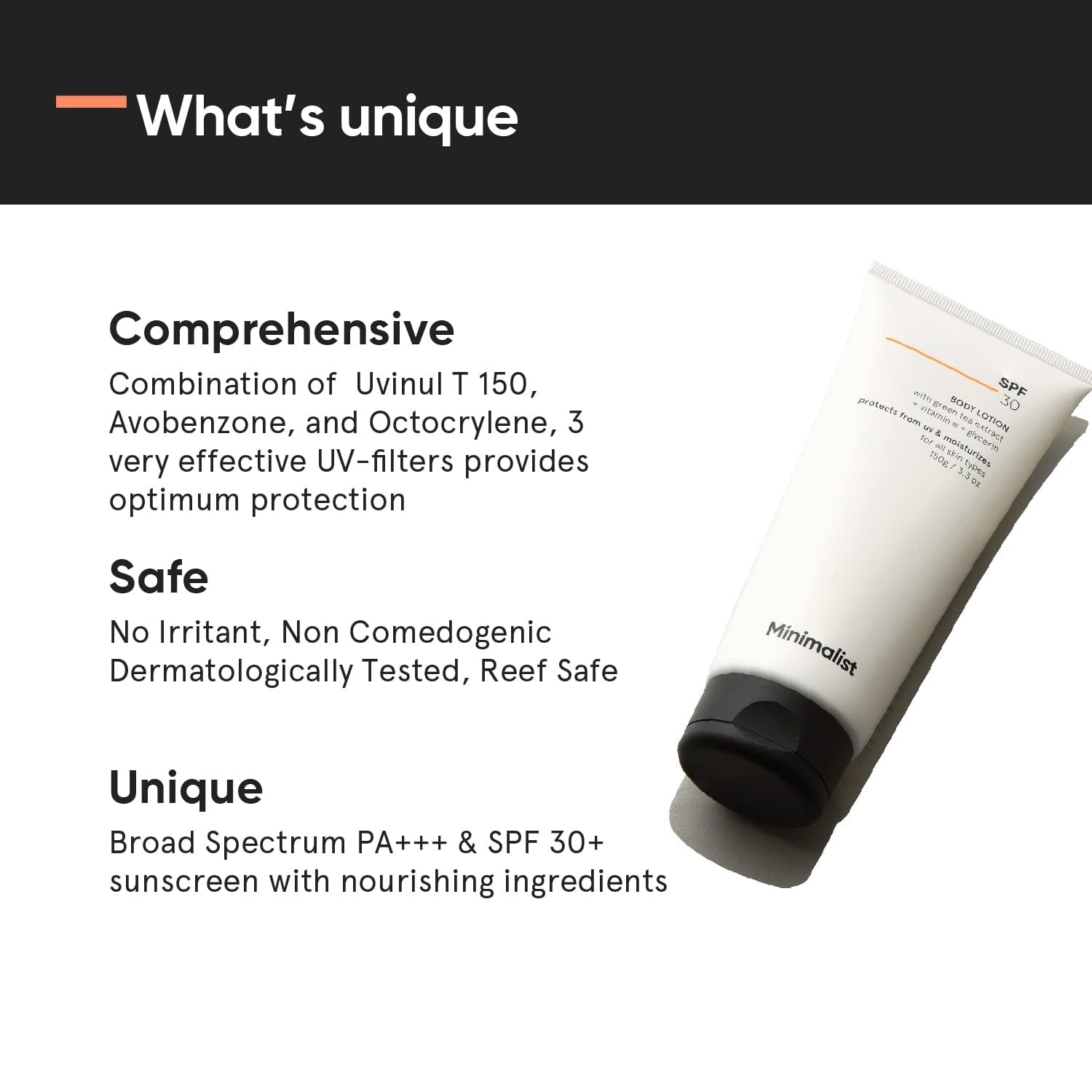Minimalist SPF 30 Body Sunscreen, UVA & UVB Protection | Nourishing Lotion | Broad Spectrum PA+++ Sunscreen for All Skin Types | For Men & Women | 150 g - image 2