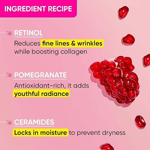 Dot & Key Night Reset Retinol + Ceramide Night Cream | Anti Aging Cream For Women & Men | Reduces Fine Lines & Wrinkles | Oil Free & Non Sticky Moisturizer | For Glowing Youthful Skin | For All Skin Types | 60ml - image 2