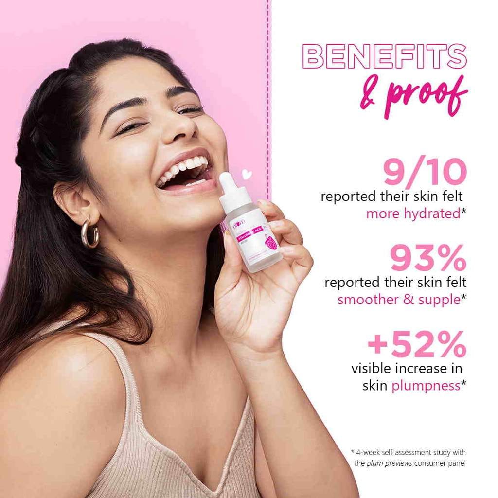 Plum 2% Hyaluronic Acid Serum with Bulgarian Rose 30 ml | Instant Hydration for Plump & Bouncy Skin | Daily Use Face Serum| For All Skin Types | Fragrance-Free - image 3