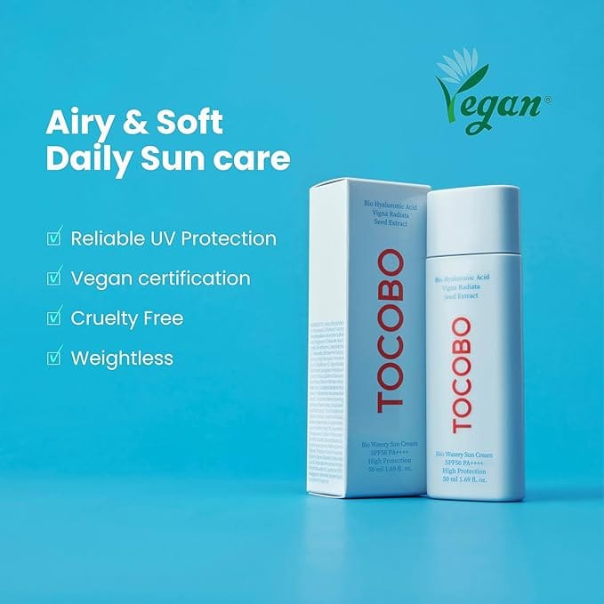 TOCOBO Bio Watery Sun Cream SPF50+ PA++++ With Hyaluronic Acid Vigna Radiata Seed Extract Lightweight Fluid Sunscreen Korean Skincare - image 2