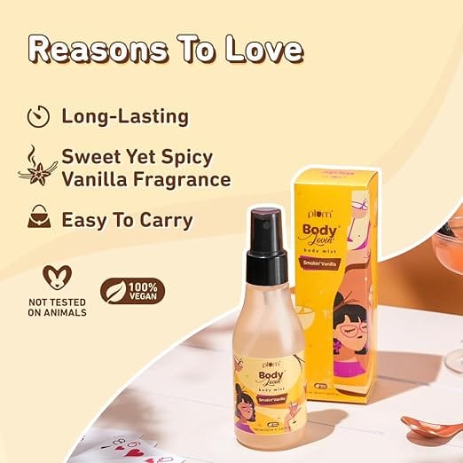 Plum BodyLovin' Smokin' Vanilla Body Mist | Long Lasting Spicy Vanilla Fragrance For Women & Men With Honeysuckle, Musk & Vanilla | High On Fun | Travel-Friendly Perfume Body Spray 150 ml - image 5