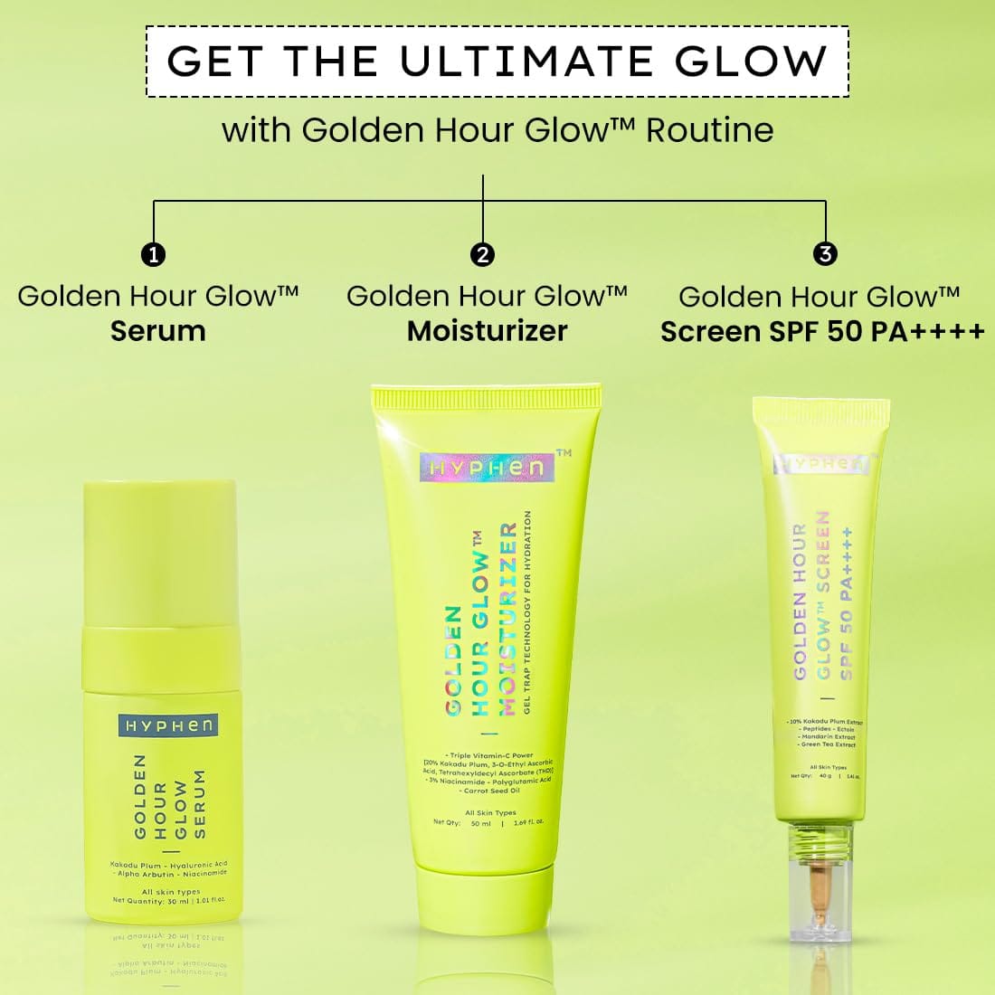 Hyphen Golden Hour Glow Tinted Sunscreen Spf 50 Pa++++ Dewy Glow & Bright Skin| Vitamin C Rich-10% Kakadu Plum & Peptides| Women Men|Lightweight & Non Greasy, Uv & Blue Light Protection|All Skin Types - 40G - image 5
