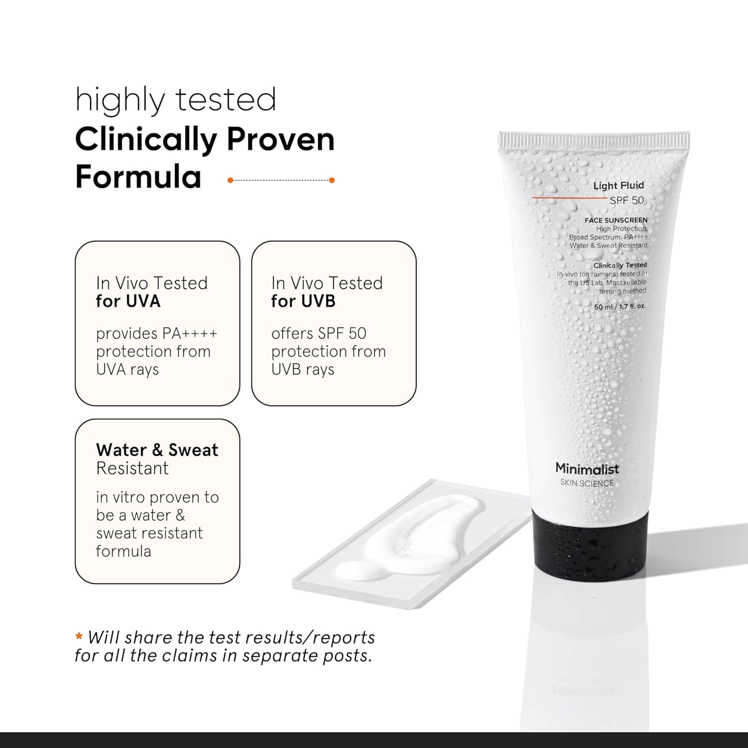 Minimalist Light Fluid Sunscreen SPF 50 for Oily Skin PA++++ | Clinically Tested in US| No White Cast | Broad Spectrum | Lightweight, Water & Sweat Resistant | For Women & Men | 50ml - image 4