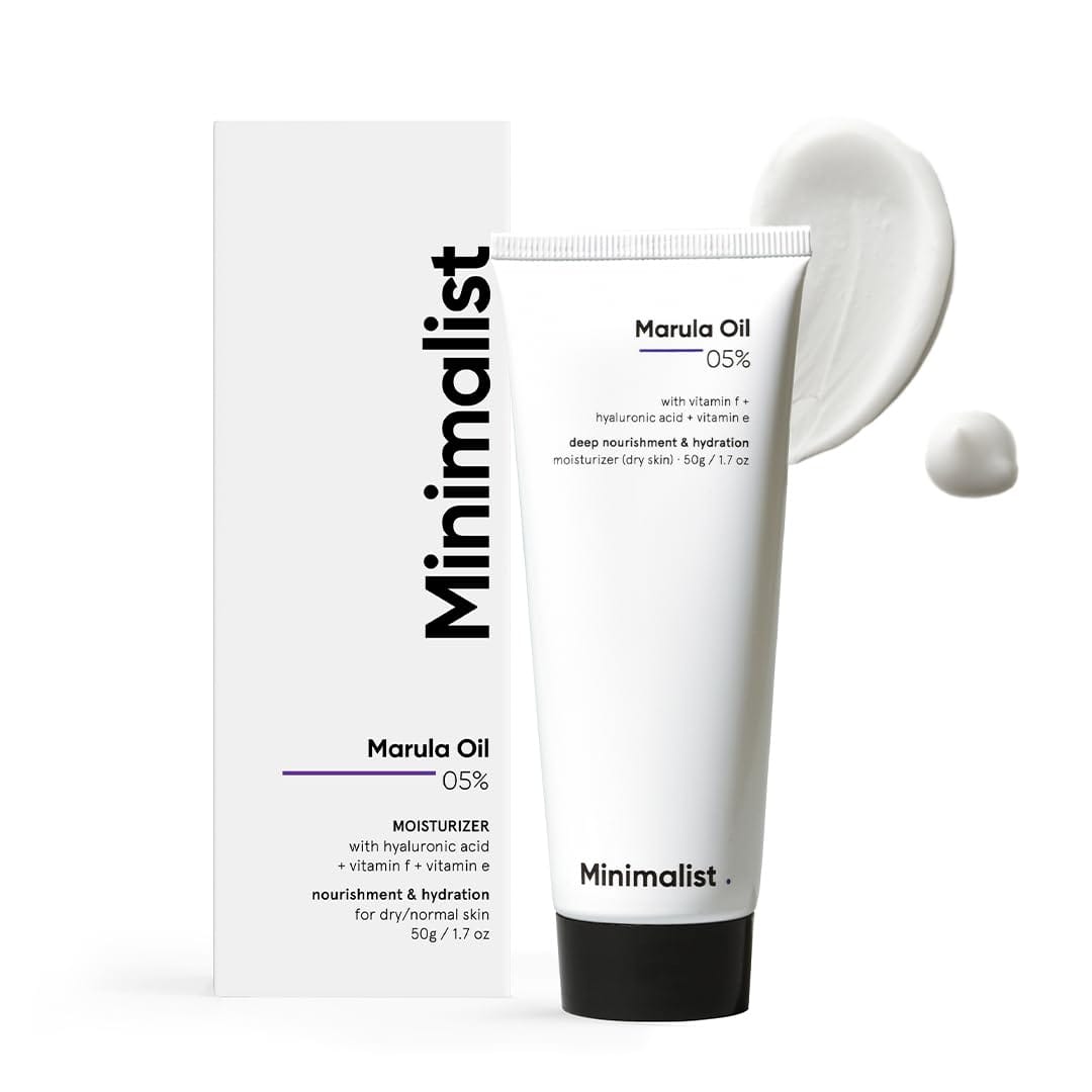 Minimalist Marula Oil 5% Face Moisturizer For Dry Skin With Hyaluronic Acid For Deep Nourishment & Hydration, For Men & Women - image 1
