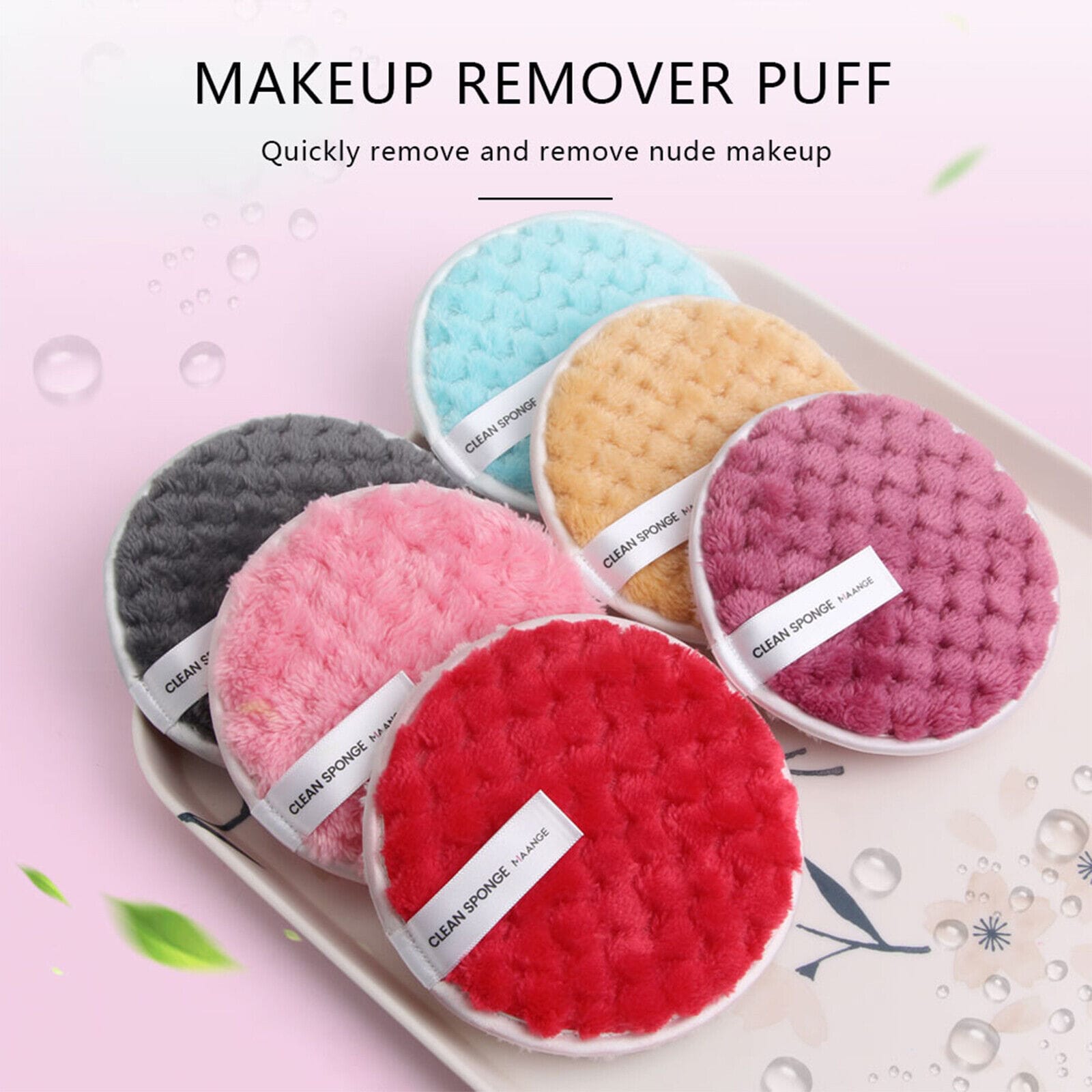 Microfiber Reusable Makeup Removal Sponge Pad - image 4