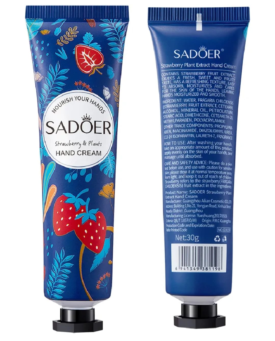 SADOER Lemon & Strawberry Fruit Hand Cream – Intensive Moisturizing & Softening Hand Care | 30g - image 3
