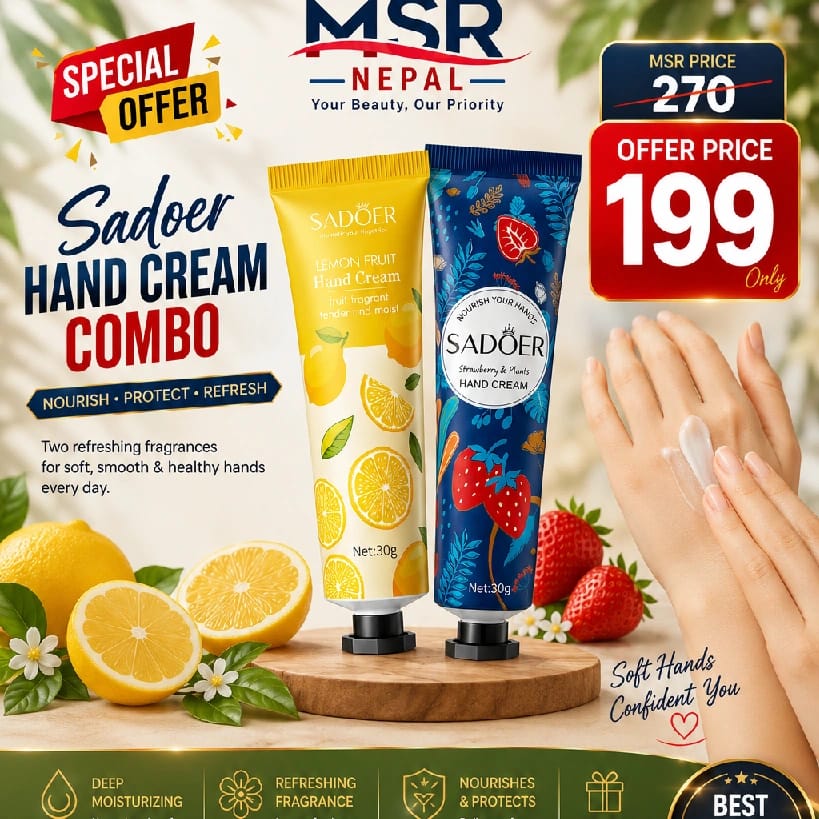 SADOER Lemon & Strawberry Fruit Hand Cream – Intensive Moisturizing & Softening Hand Care | 30g - image 1