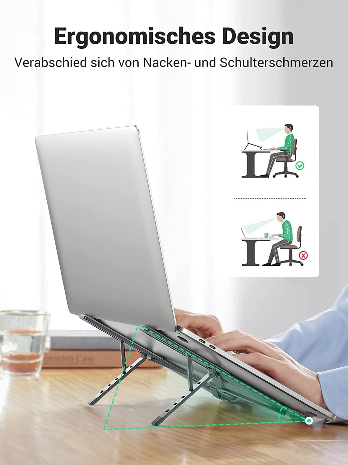 UGREEN Laptop Stand FPortable Aluminium Laptop Riser For Desk With Carry Bag - image 4