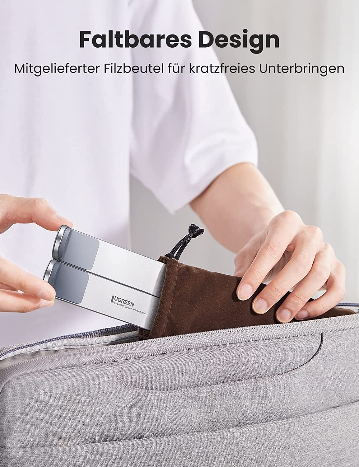 UGREEN Laptop Stand FPortable Aluminium Laptop Riser For Desk With Carry Bag - image 3