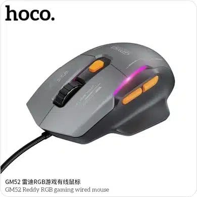 HOCO GM52 RGB Gaming Wired Mouse (12800 DPI, 1000Hz, 6-Button) - image 2