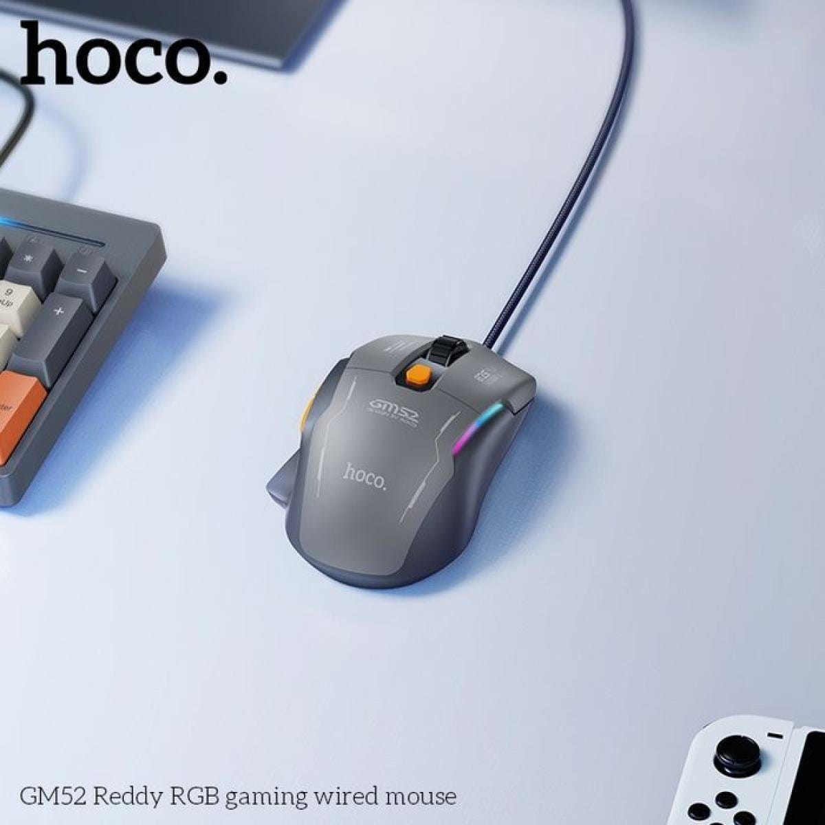 HOCO GM52 RGB Gaming Wired Mouse (12800 DPI, 1000Hz, 6-Button) - image 3