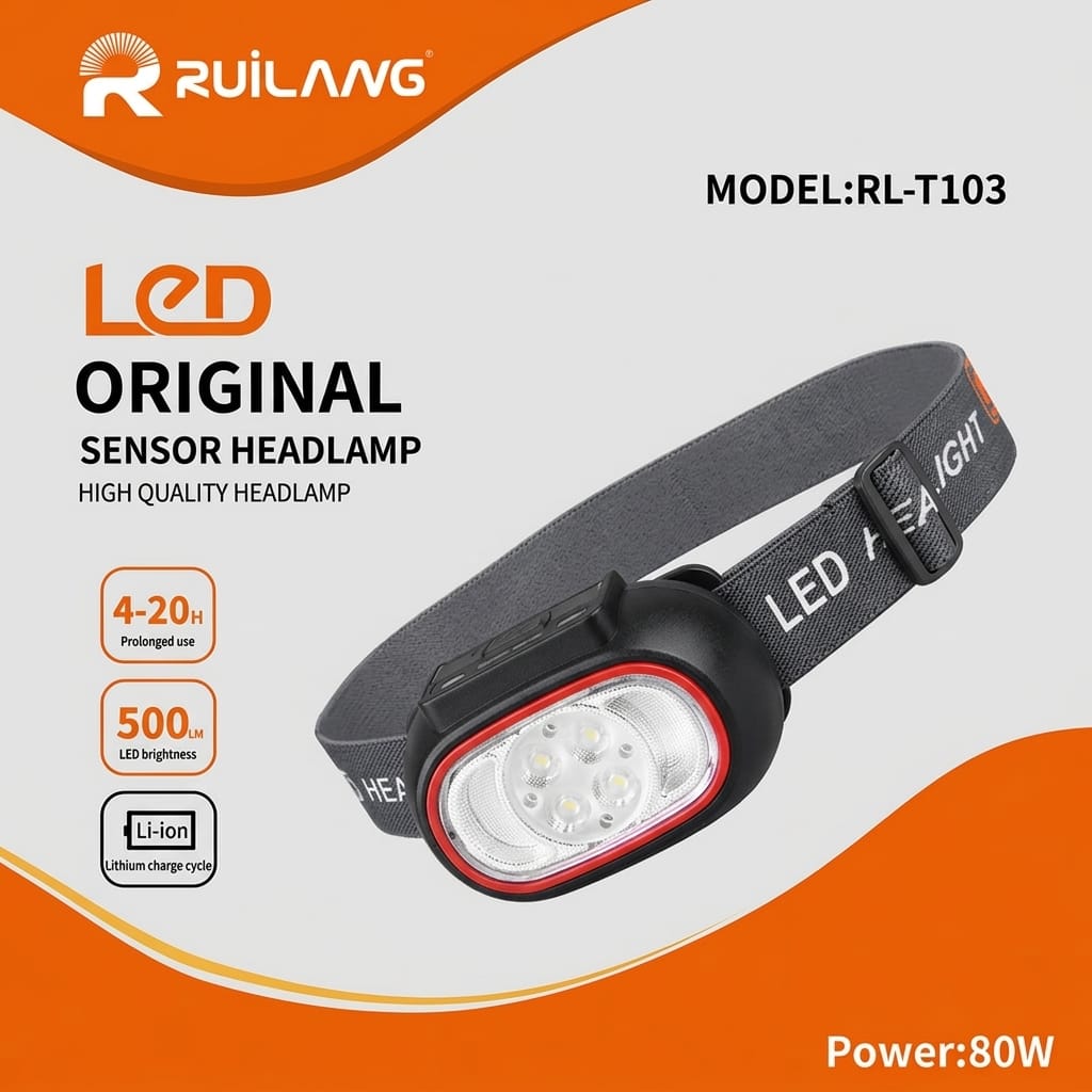 Ruilang RL T103 Rechargeable LED Sensor Headlamp 500LM - image 3