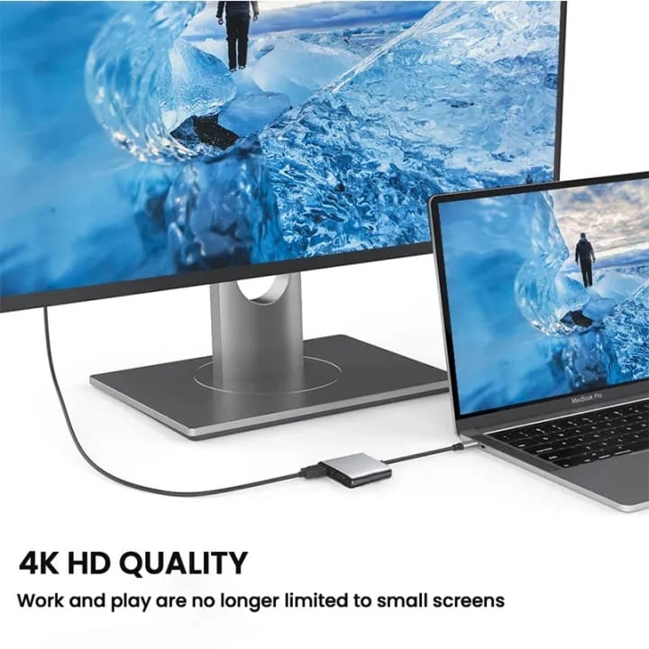 USB C Hub 4 In 1 4K HDMI VGA Adapter With USB 3.0 Type-C Dongle - image 2