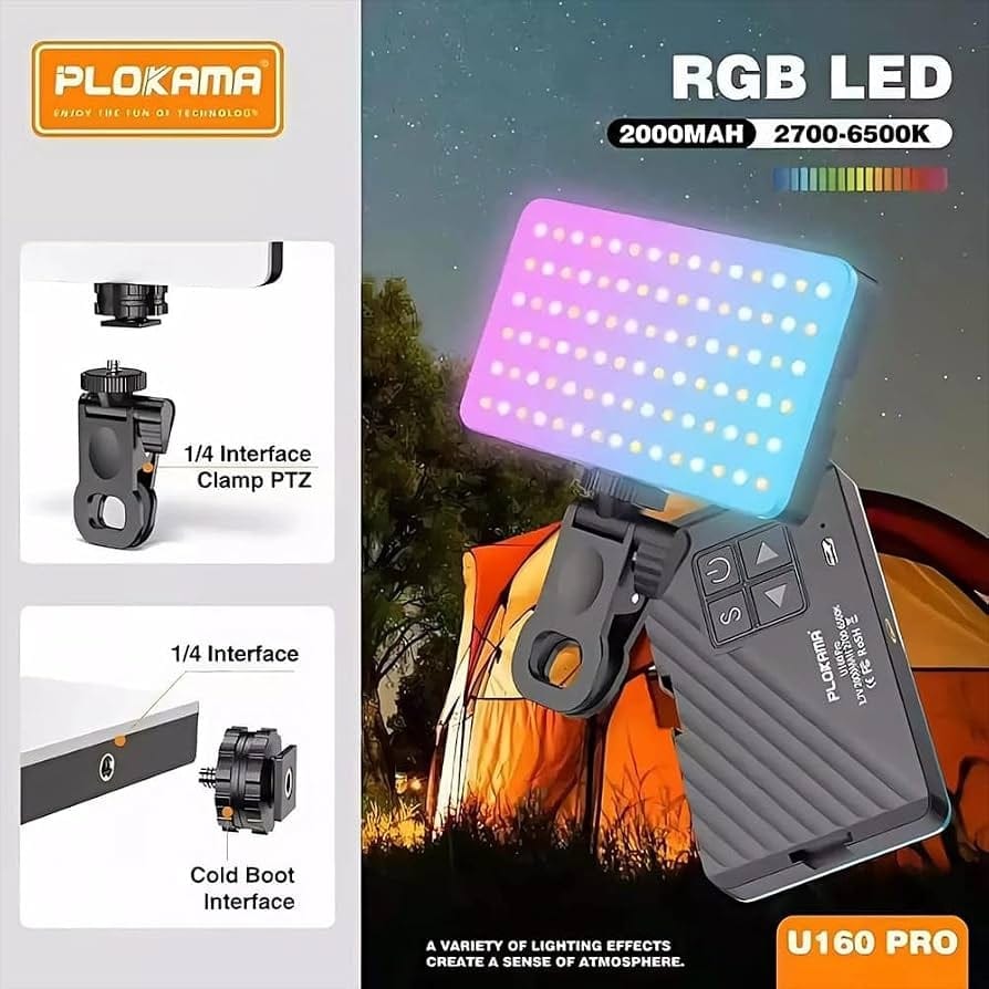 Plokama U160 Pro Rechargeable RGB LED Light - image 3