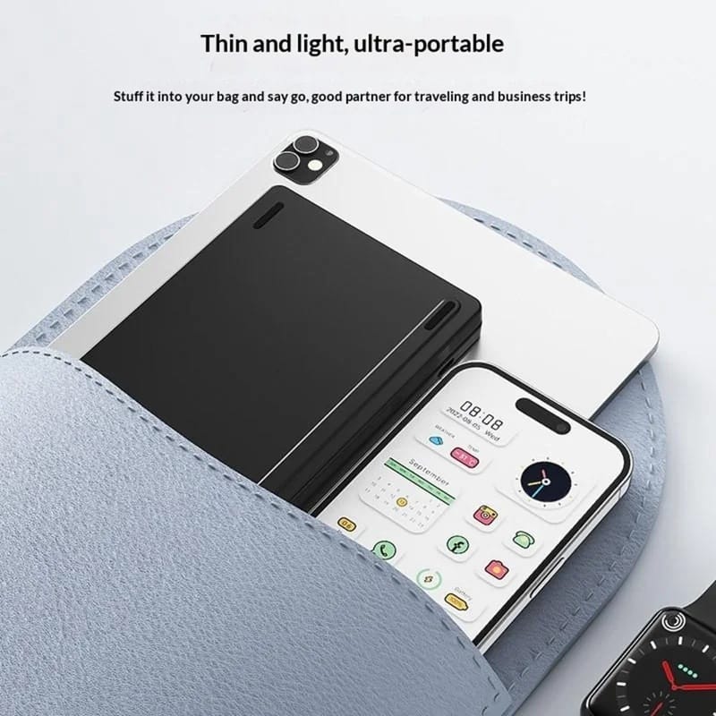 HB028 Foldable Slim Bluetooth Keyboard Type C Rechargeable - image 4
