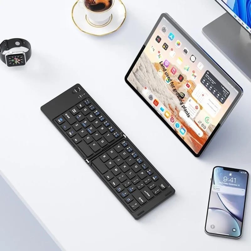HB028 Foldable Slim Bluetooth Keyboard Type C Rechargeable - image 5