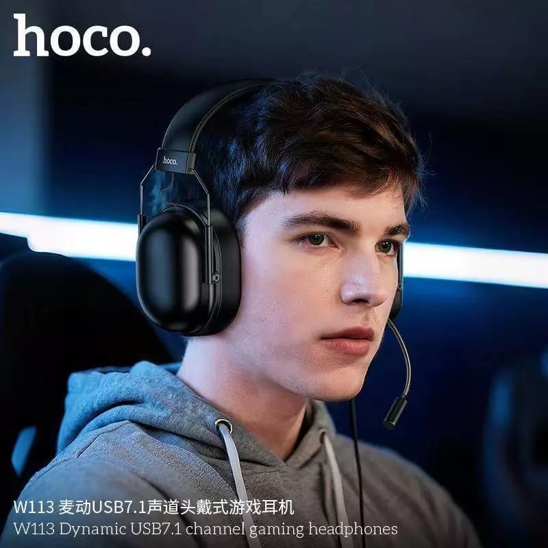 Hoco W113 Dynamic Gaming Headphones 7.1 Surround Sound 50mm Drivers USB Connection - image 3