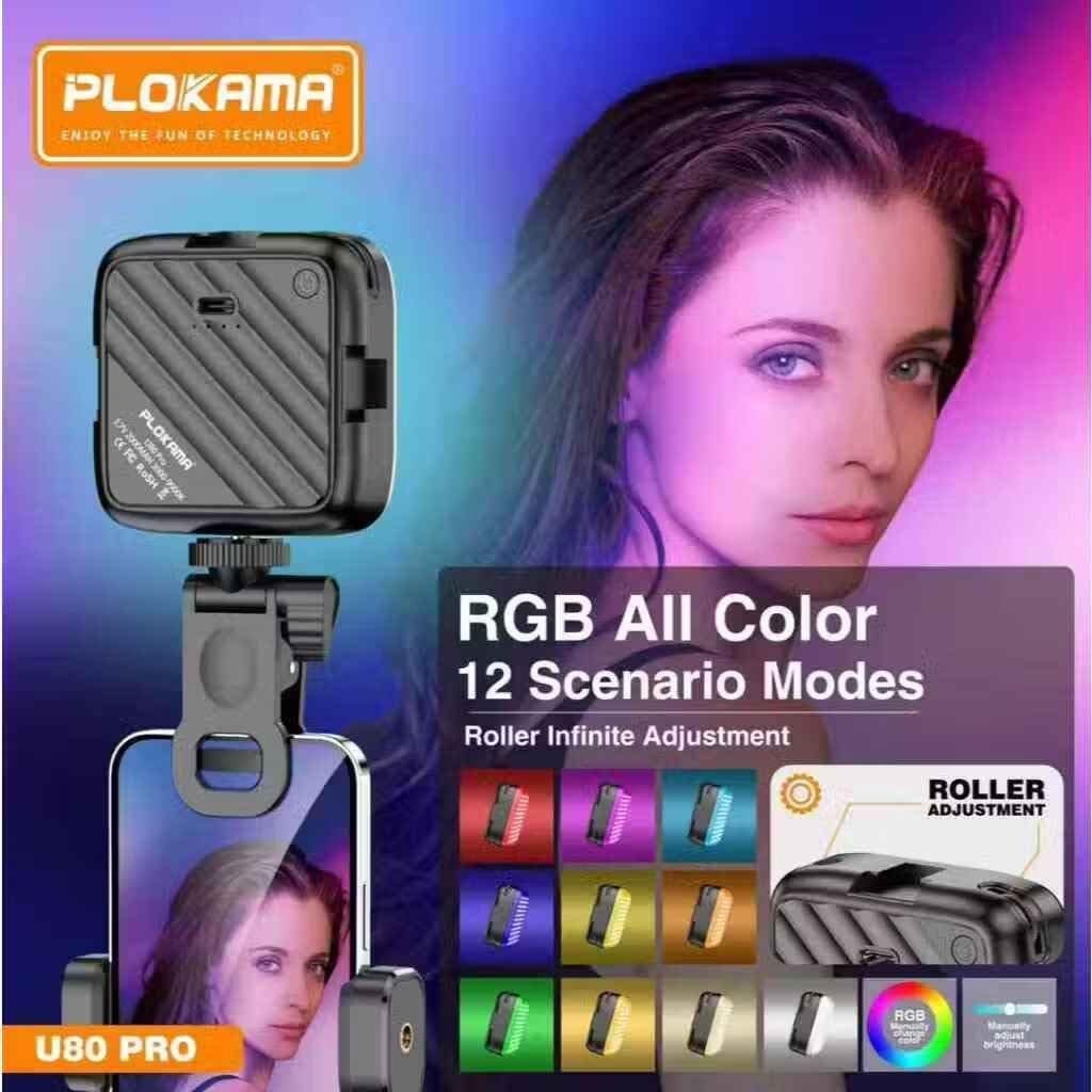 PLOKAMA U80 Pro Video Lighting Lamp Portable RGB LED Light For Phone & Camera - image 4