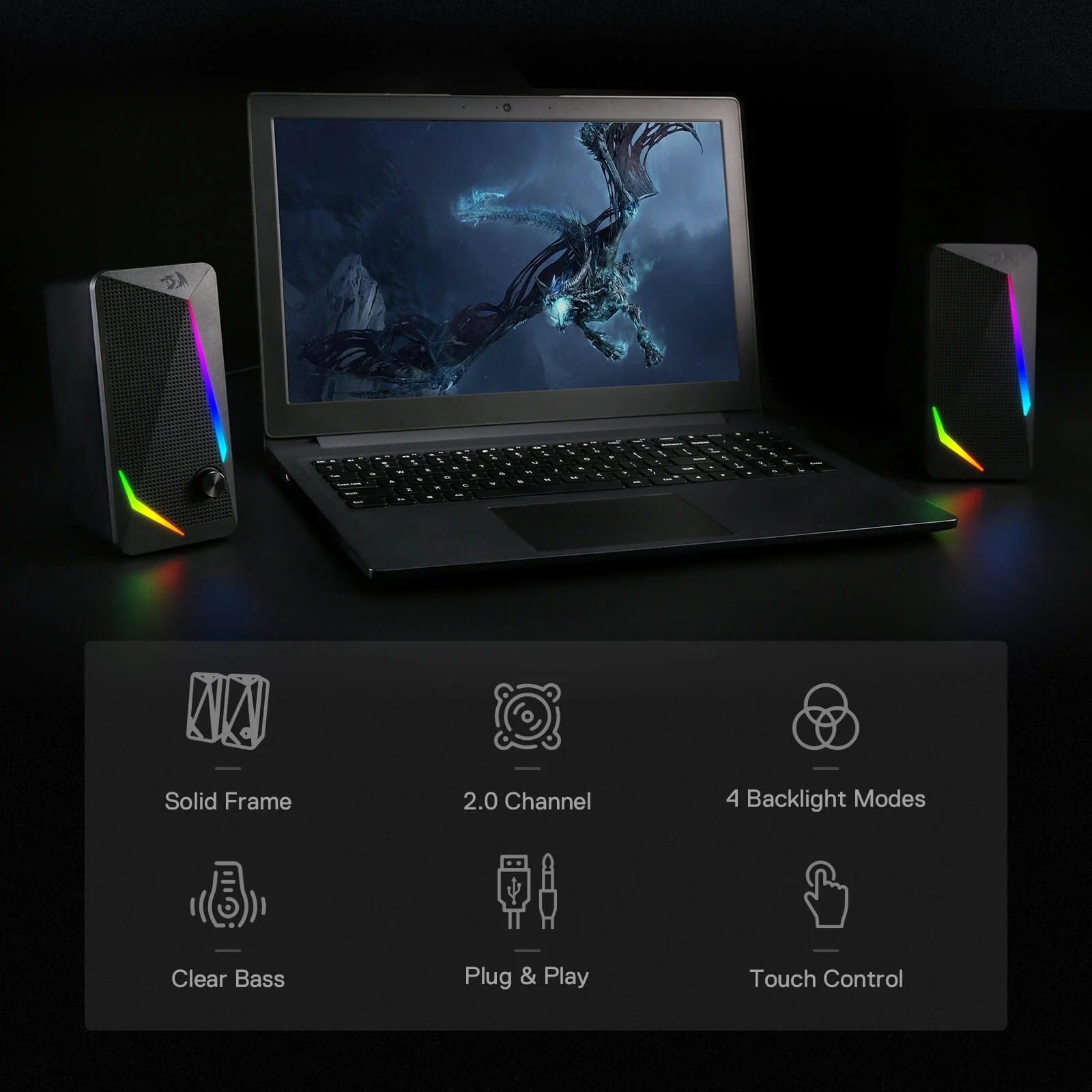 Redragon GS510 Waltz Gaming Speaker 2.0 Channel PC Computer Speaker - image 5