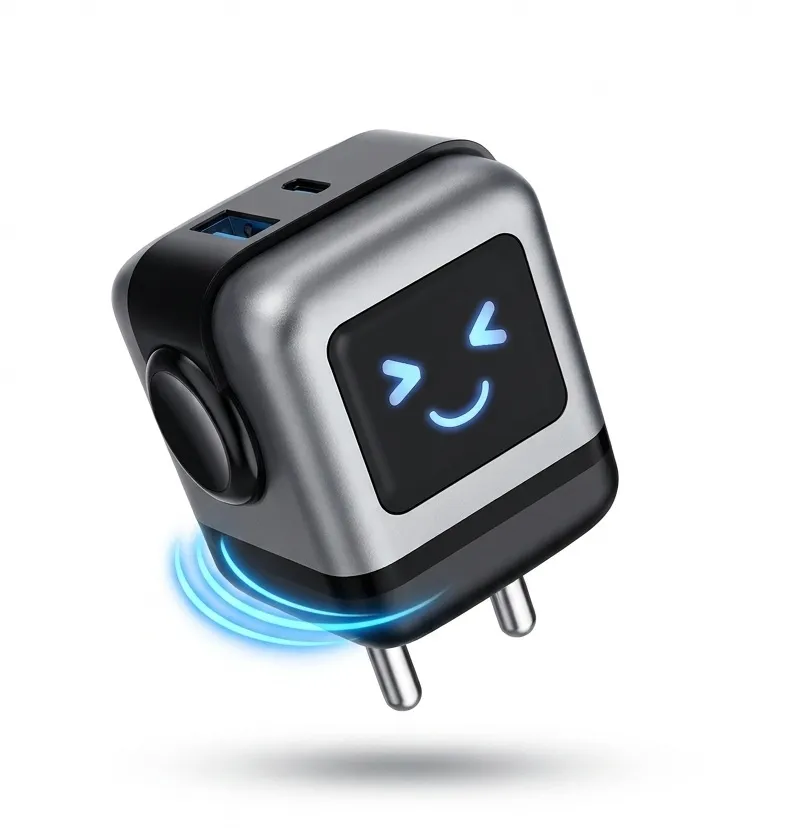 RECRSI P18 65W Smart Fast Charger With Smile LED Display (USB-A + Type-C Ports) - image 1