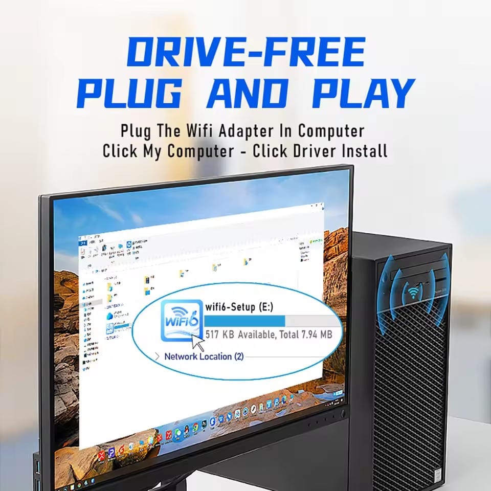 WiFi 6 Dual Band USB 5G Wifi And Bluetooth Adapter 2 In 1 - image 2