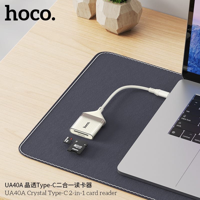 HOCO UA40A Crystal 2 In 1 Card Reader Type-C To SD/TF - image 3