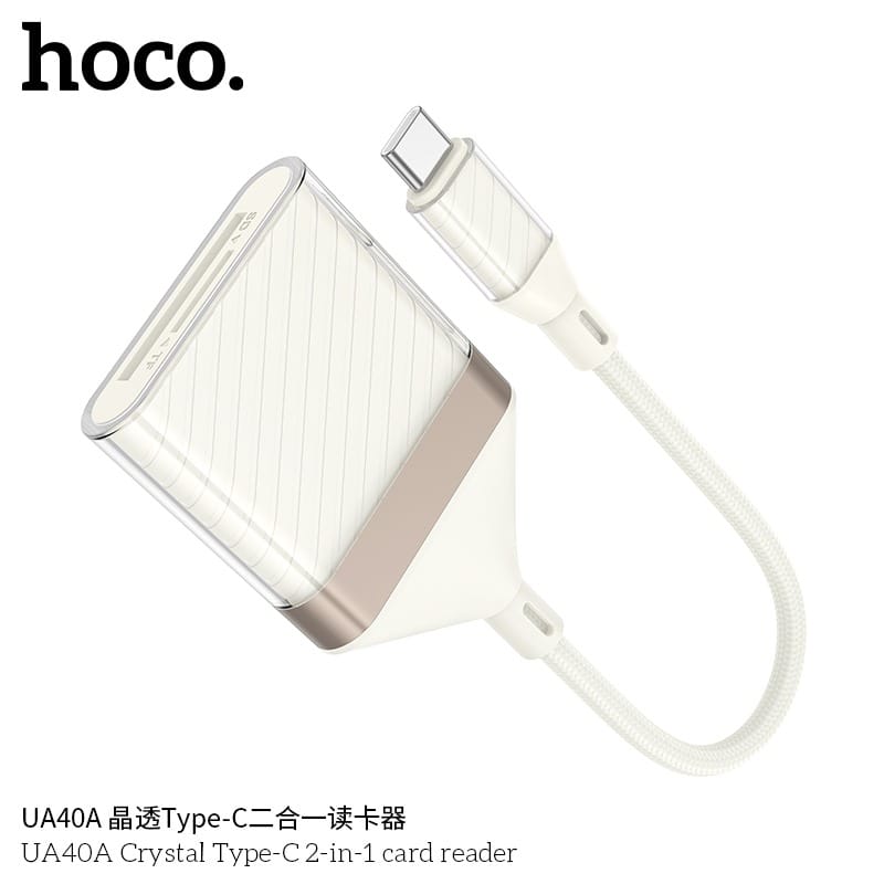 HOCO UA40A Crystal 2 In 1 Card Reader Type-C To SD/TF - image 2