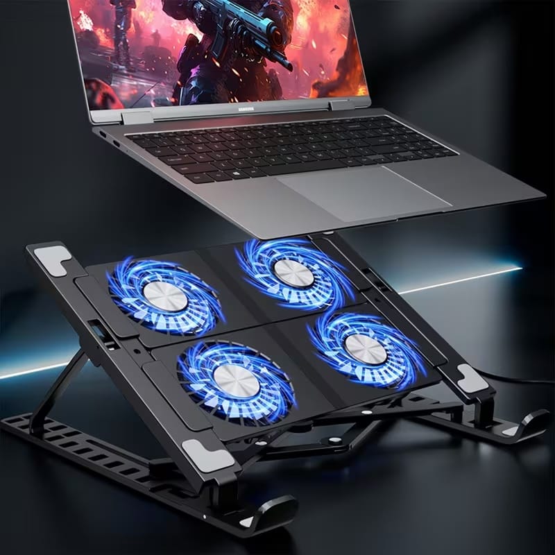 X4 Laptop Cooling Pad With 4 Heat Dissipation Fans Desktop Stand For Laptop And Tablets - image 4