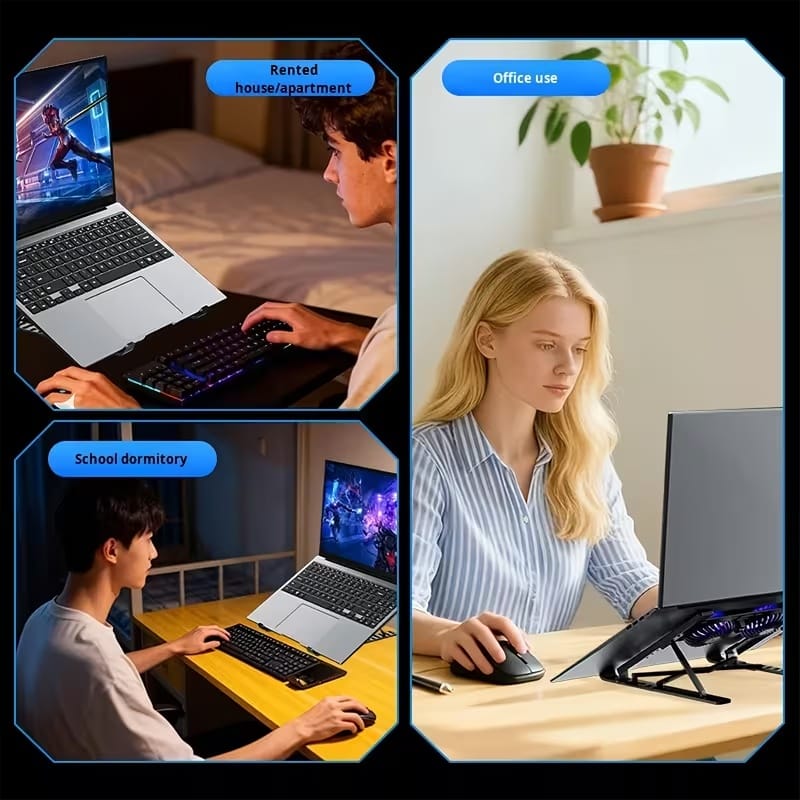 X4 Laptop Cooling Pad With 4 Heat Dissipation Fans Desktop Stand For Laptop And Tablets - image 2