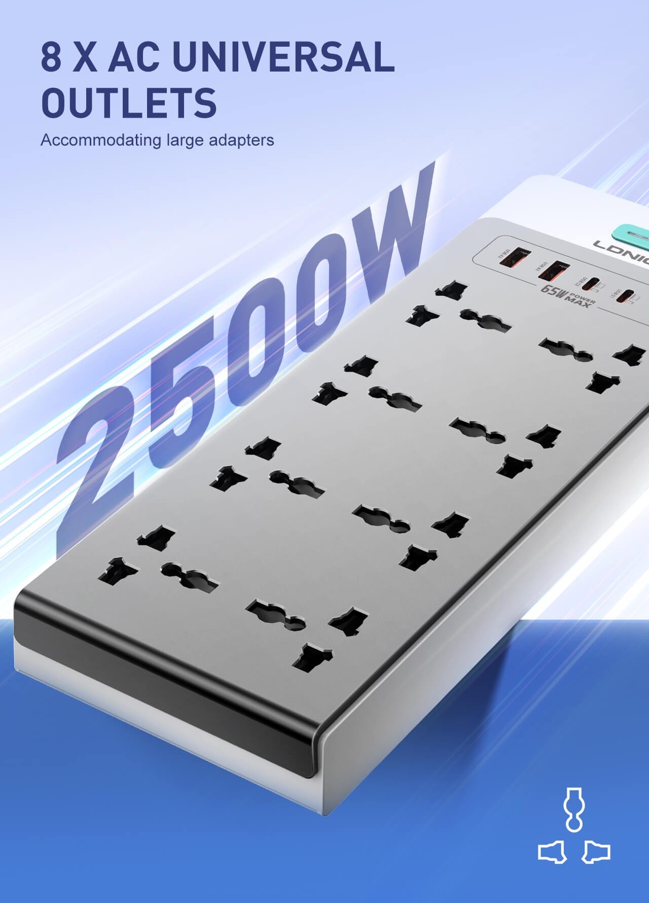 LDNIO SC4 65W GaN Multi Function Power Strip - image 2