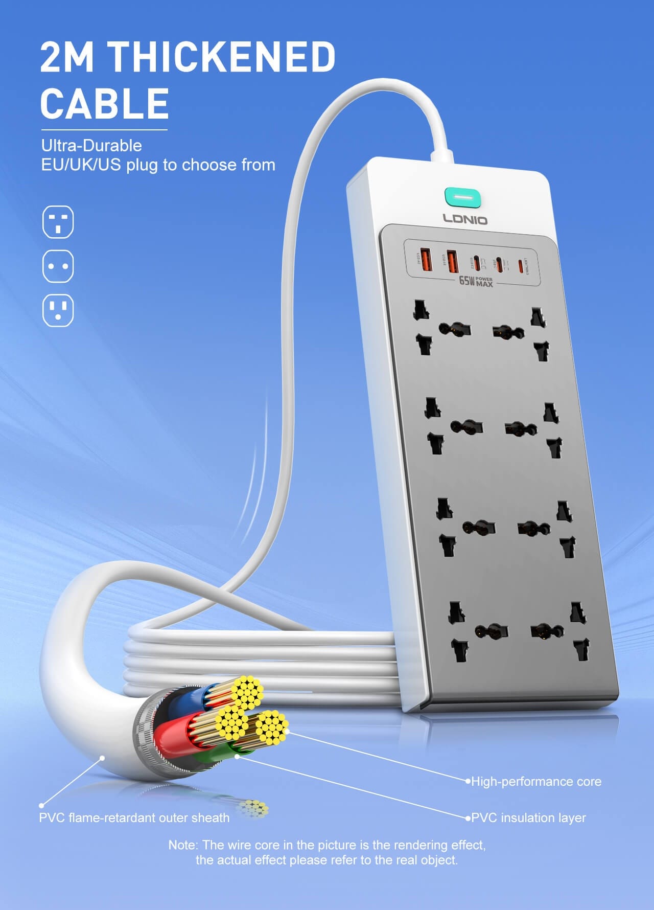 LDNIO SC4 65W GaN Multi Function Power Strip - image 5
