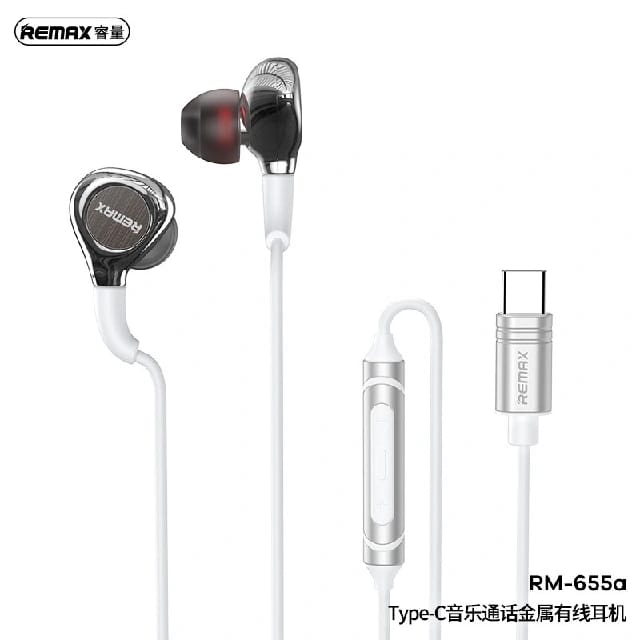 REMAX RM 655A Type-C Music Call Wired Earphone - image 1