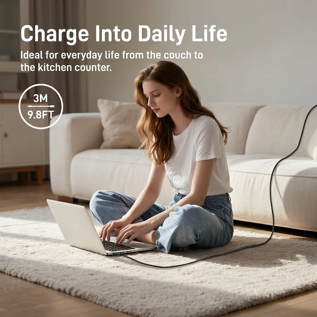 Budi DC22 3 Meter 100W PD Type-C To C Nylon Braided Data & Fast Charging Cable - image 2