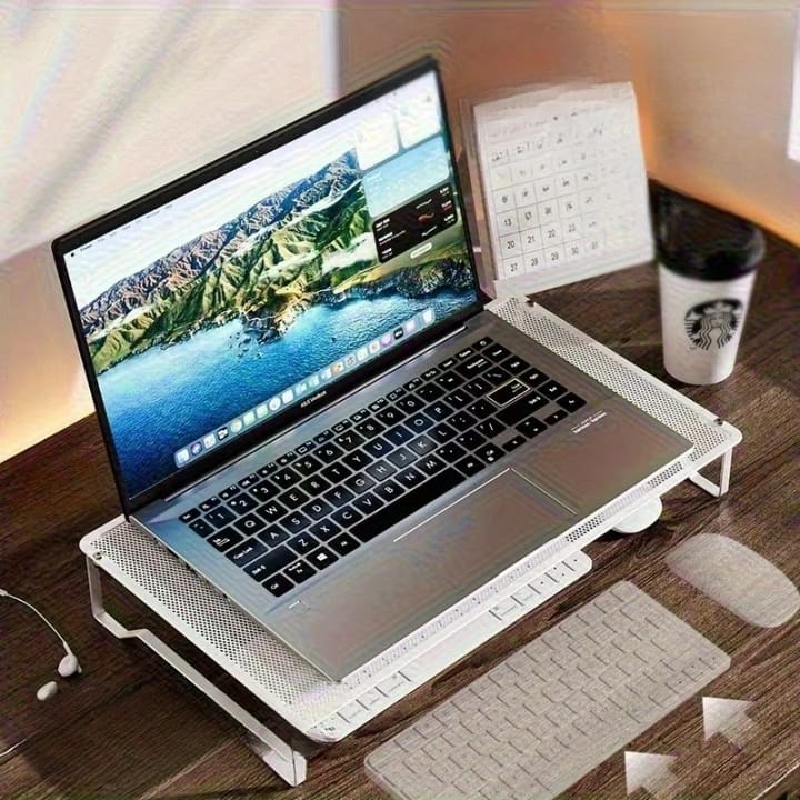 Ergonomic Hollow Laptop Stand With Cooling Vent – Laptop Riser For Home Office - image 3