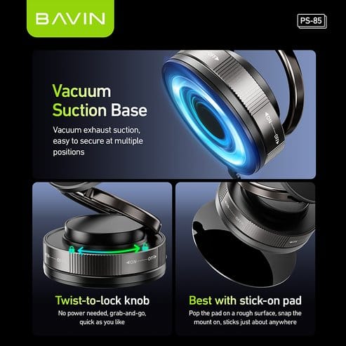 BAVIN PS85 Foldable Magnetic Car Phone Holder – 360° Rotating Mount With Strong Magnetic Suction - image 4