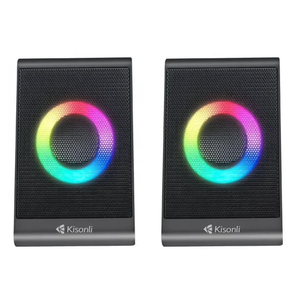 Kisonli X12 RGB LED Multimedia USB Speaker – Creative Lighting Stereo Sound - image 5