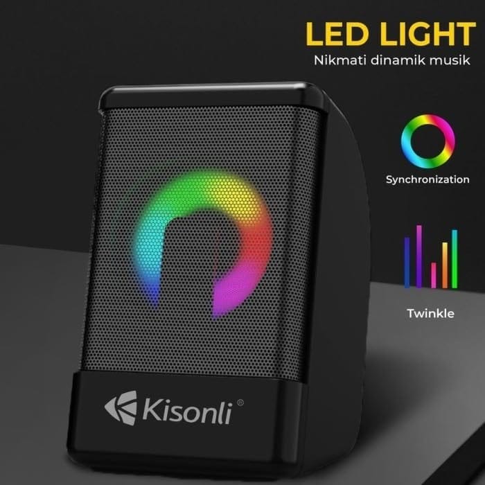 Kisonli X12 RGB LED Multimedia USB Speaker – Creative Lighting Stereo Sound - image 4