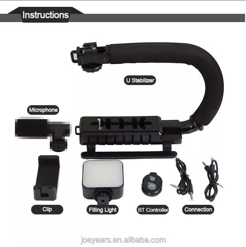 AY49U U Shaped Video Making Handheld Stabilizer Kit For Smartphone And Camera - image 4