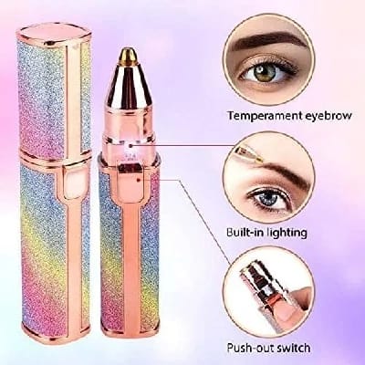 2 In 1 Portable Rechargeable Facial Hair Remover Eyebrow Trimmer - image 1