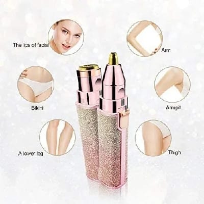2 In 1 Portable Rechargeable Facial Hair Remover Eyebrow Trimmer - image 3