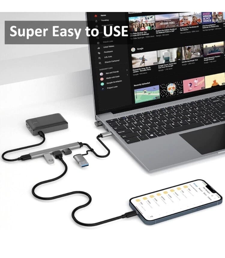 2 In 1 USB And C Hub Multiport Adapter - image 3