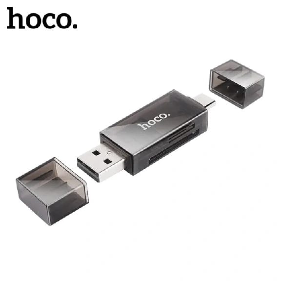 Hoco DHD01 High Speed 2 In 1 Card Reader USB+Type C OTG - image 1