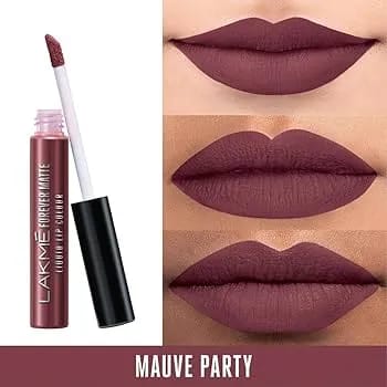 LAKMÉ Forever Matte Liquid Lip Color, Matte Finish, 5.6 ml - Wine Touch & Mauve Party