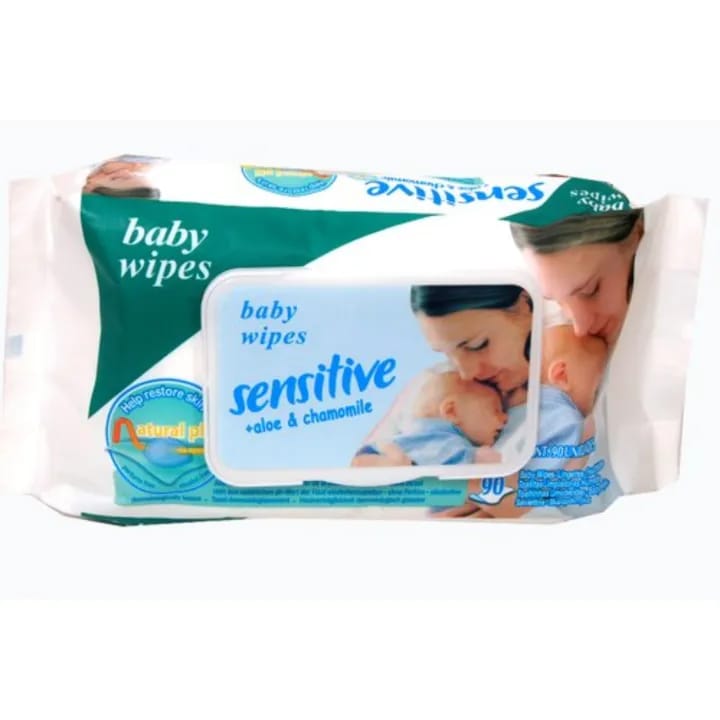 Baby Wipes Sensitive Aloe And Chamomile (90 Wipes X 2 Packets)