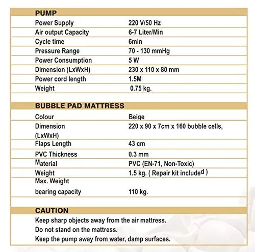 Control D Alternating Pressure Pad - Air Mattress And Electric Pump System - Quiet, Inflatable Bed Air Topper For Pressure Ulcer Sore Treatment - image 2