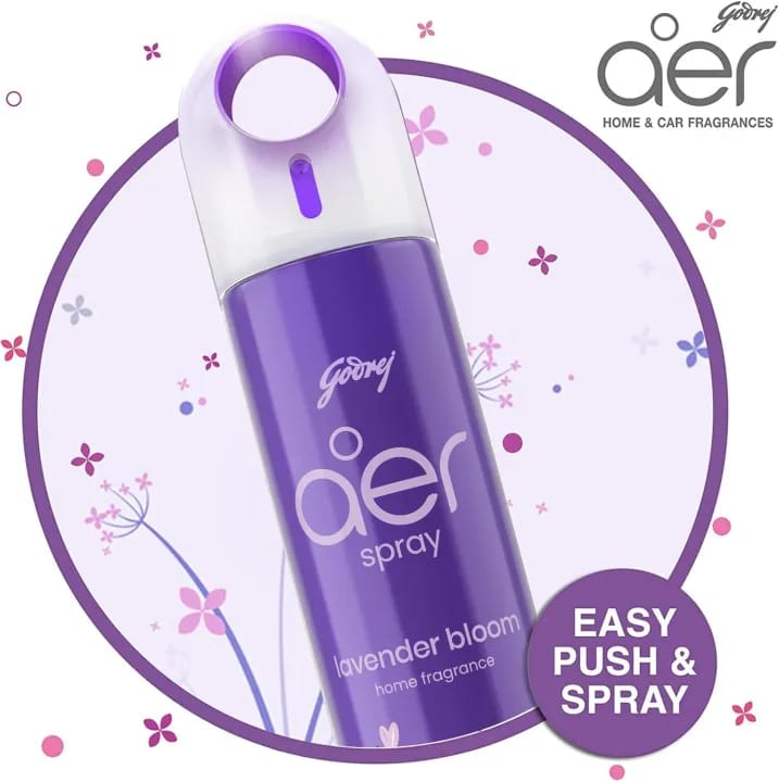 Godrej aer spray, Air Freshener for Home & Office - Lavender Bloom | Long-Lasting Fragrance (220 ml Lavender) - image 2