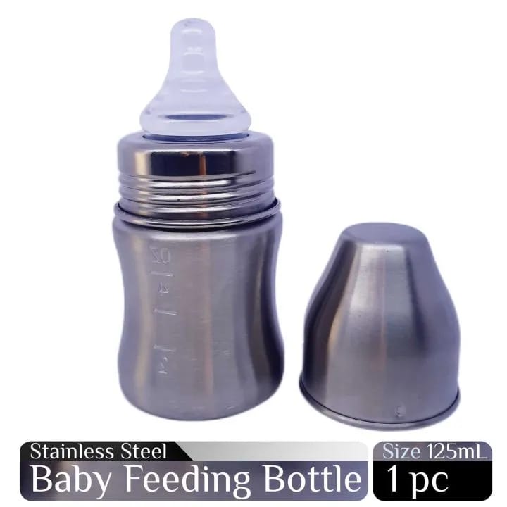 Bonne Tender Flo Stainless Steel Feeding Bottle 125Ml | Grade Ss 304 Steel Bottle - image 1